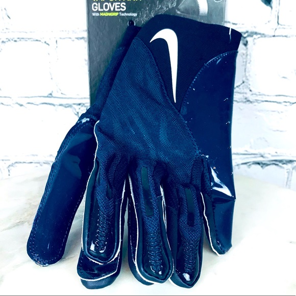 Nike Vapor Knit Football MagniGrip Receiver Navy Blue Gloves Men’s Size XL - Picture 2 of 5